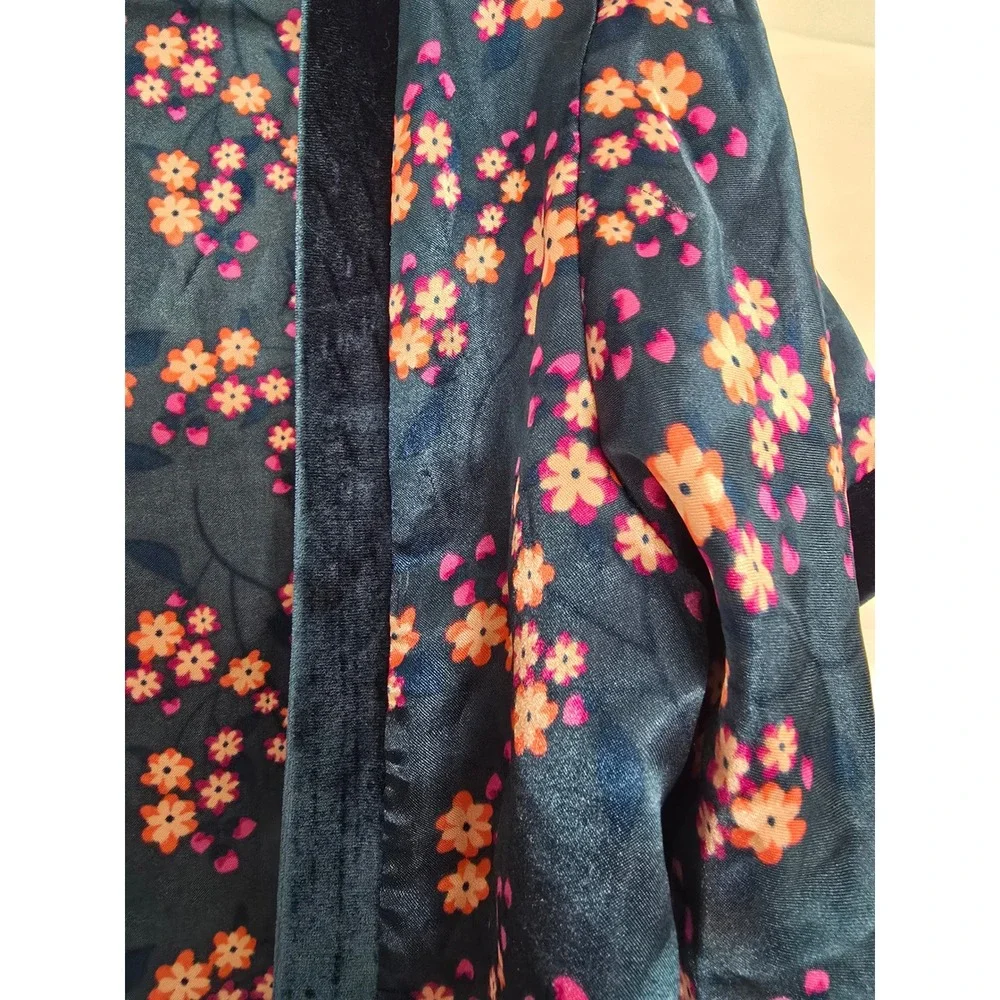 Little Lass Kids Girls Floral Kimono Robe Blue Pink Orange Flowers Size‎ G